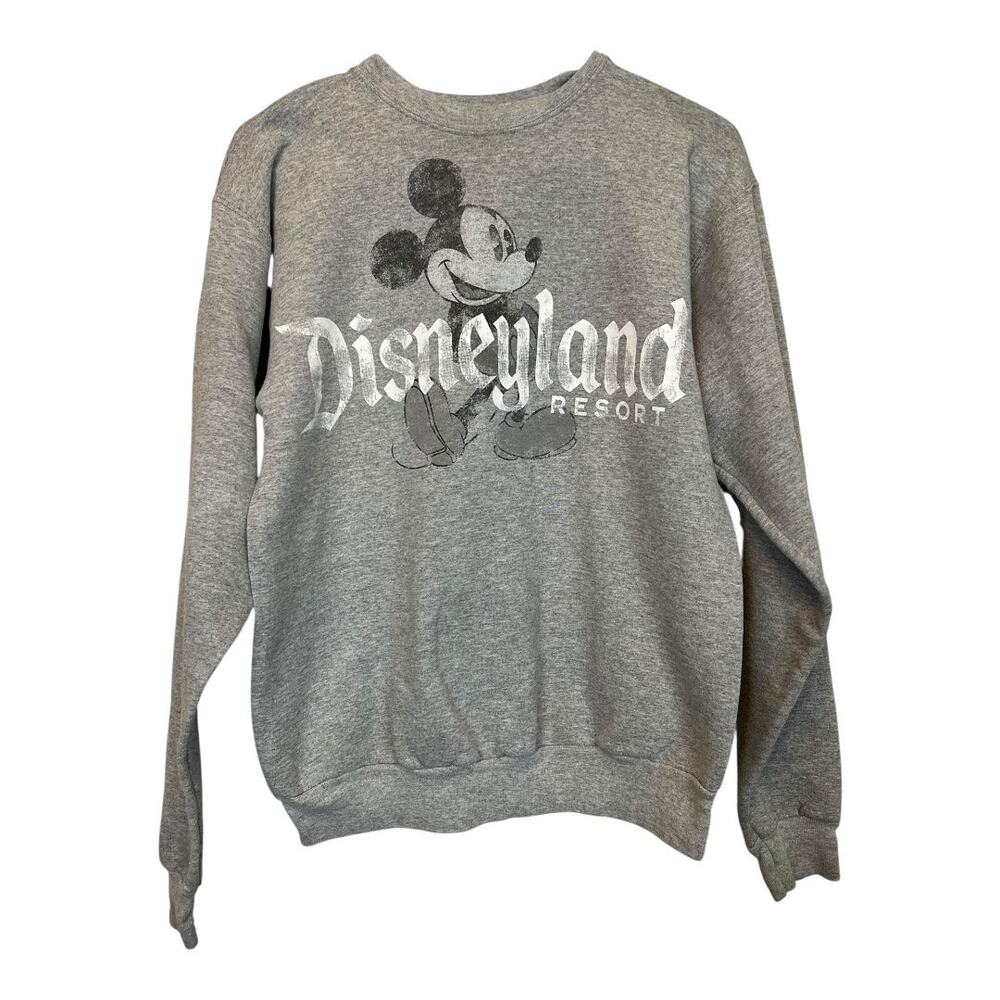 Disney Mickey Grunge Sweatshirt Fleece Pullover Hoodie Distressed Womens S Faded